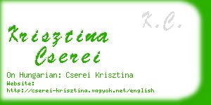 krisztina cserei business card